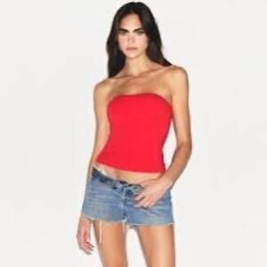 SKIMS Cotton Jersey Tube Top Ruby Red Medium